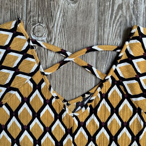 Naif Womens‎ Shirt Large Yellow Geometric Peasant Boho Anthropologie Light Top - Picture 8 of 10